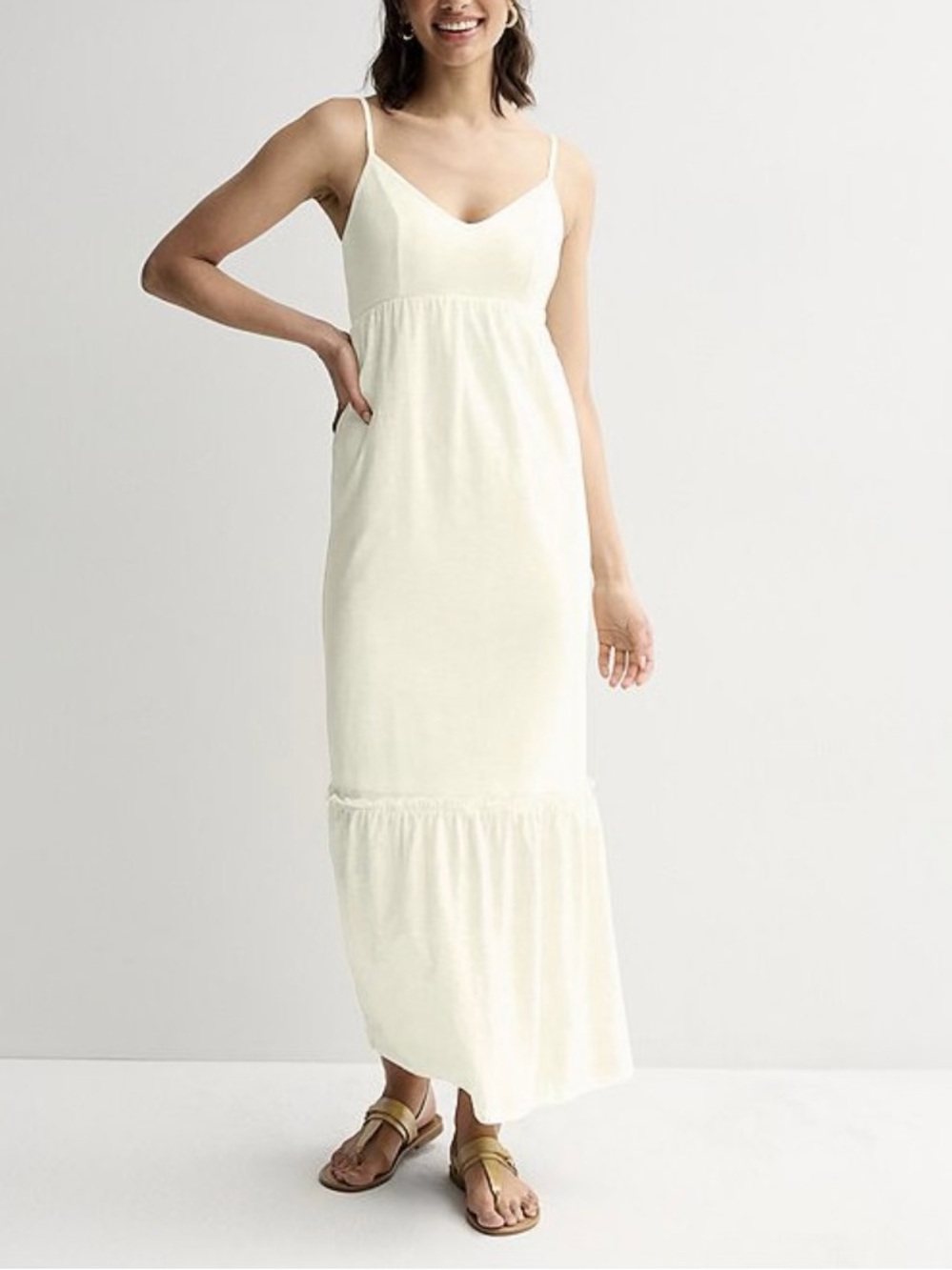 Easy Tier Knit Maxi Dress with Spaghetti Straps